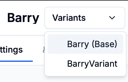 Profile selector showing a base profile and its variant