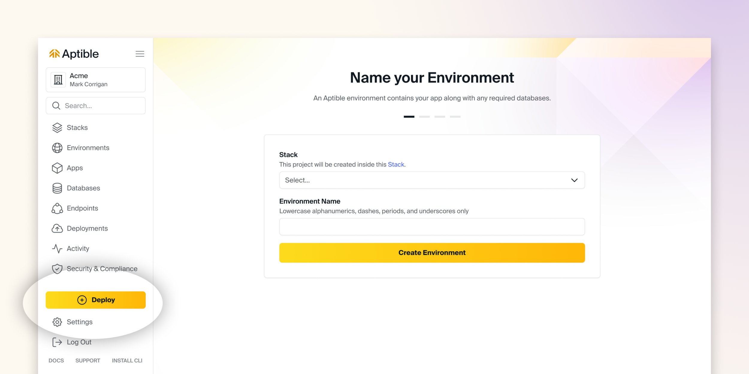 How to create an app - Aptible