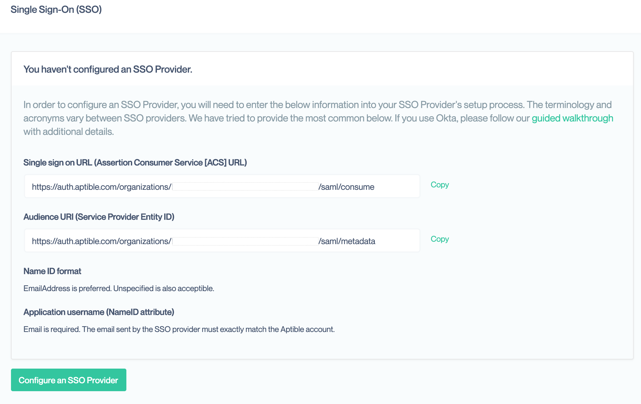 How to set up Single Sign On (SSO) - Aptible