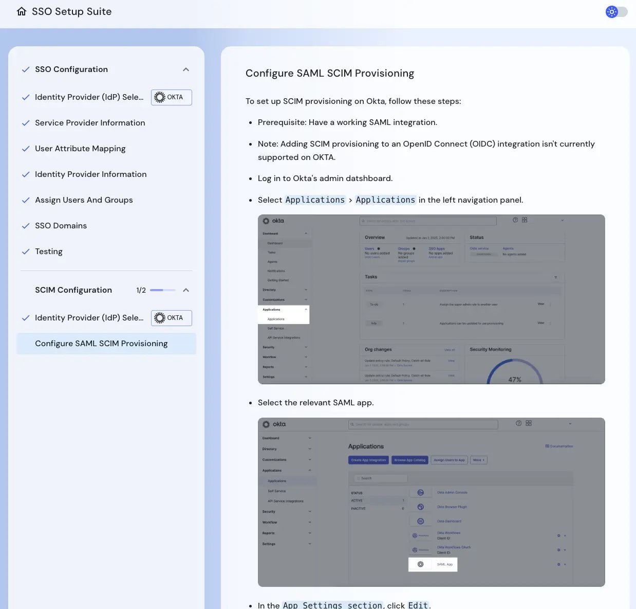 SCIM Connector Setup