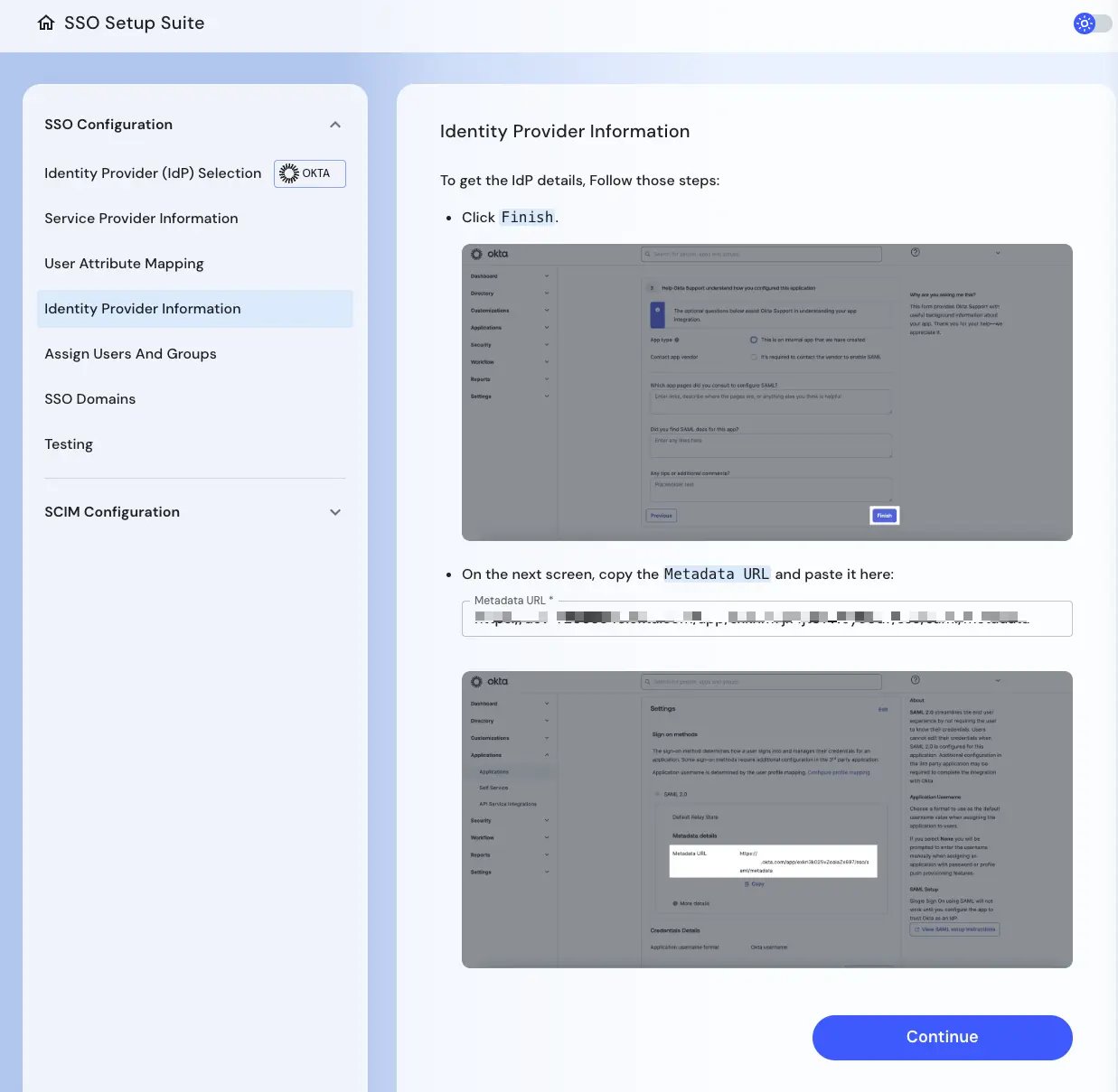 IdP Metadata Configuration