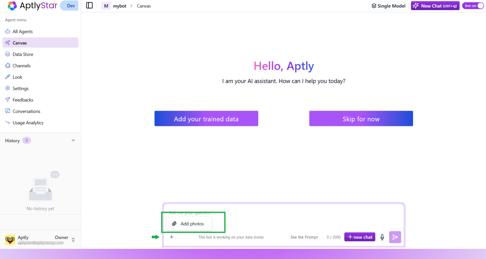 Canvas Add Photo Option
