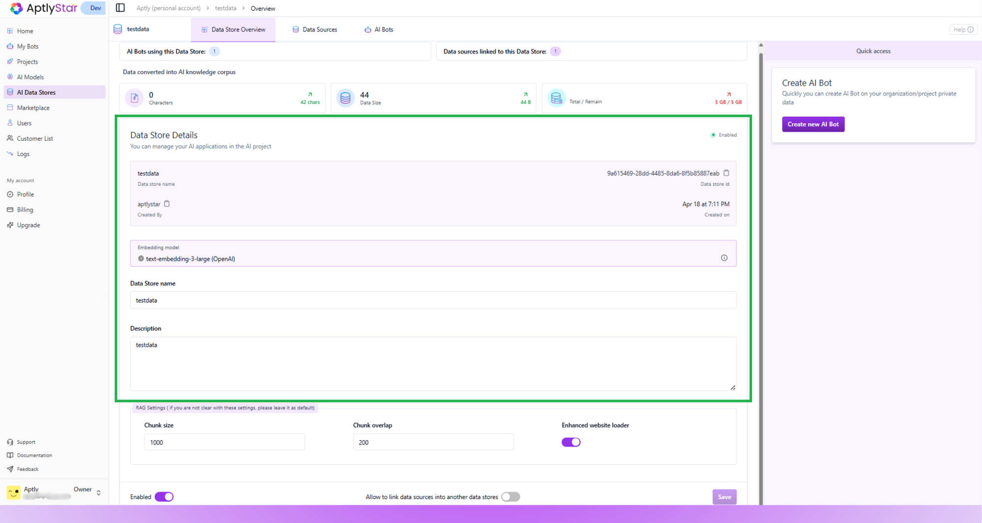 Editable Data Store Fields and Toggles