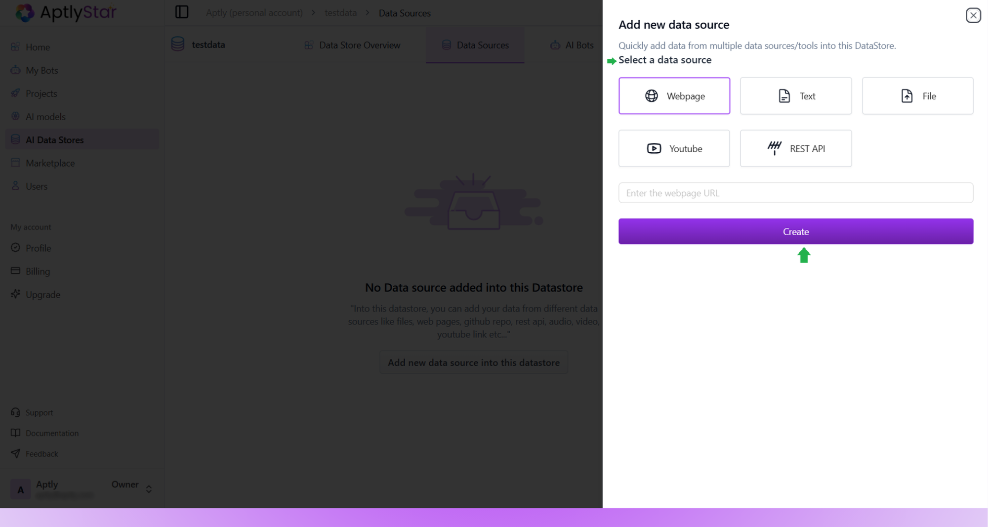 Data Source Input Modal