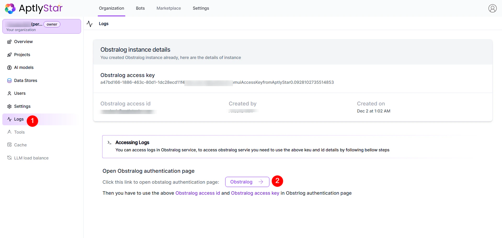 Obstralog Authentication UI