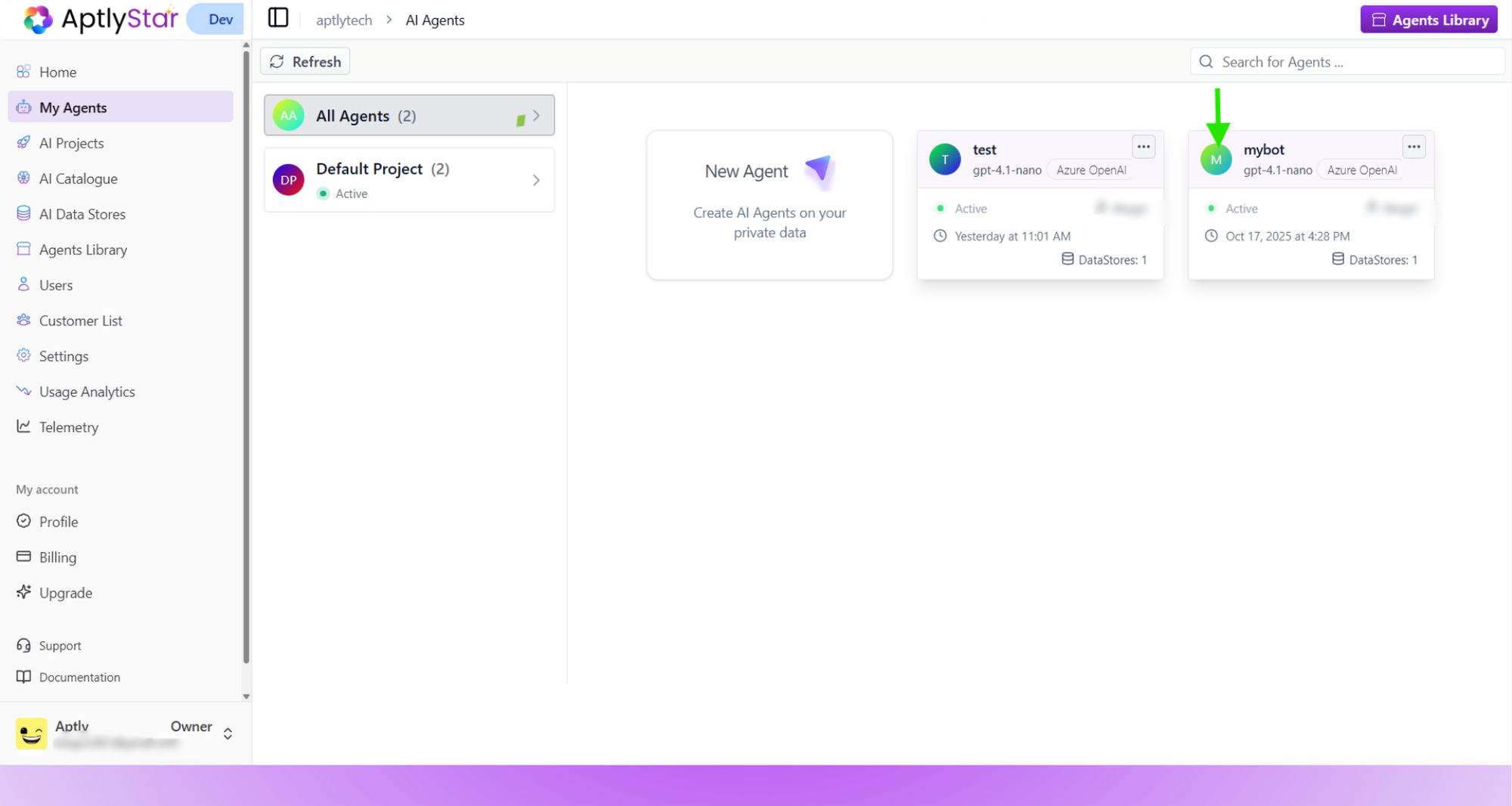 Open AI Agent from My Agents