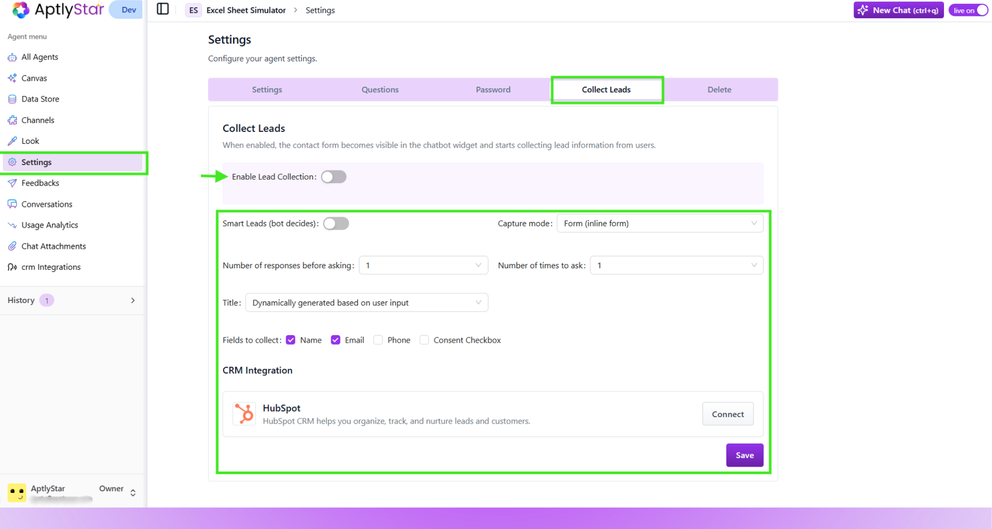 Lead Collection - AptlyStar.ai Documentation