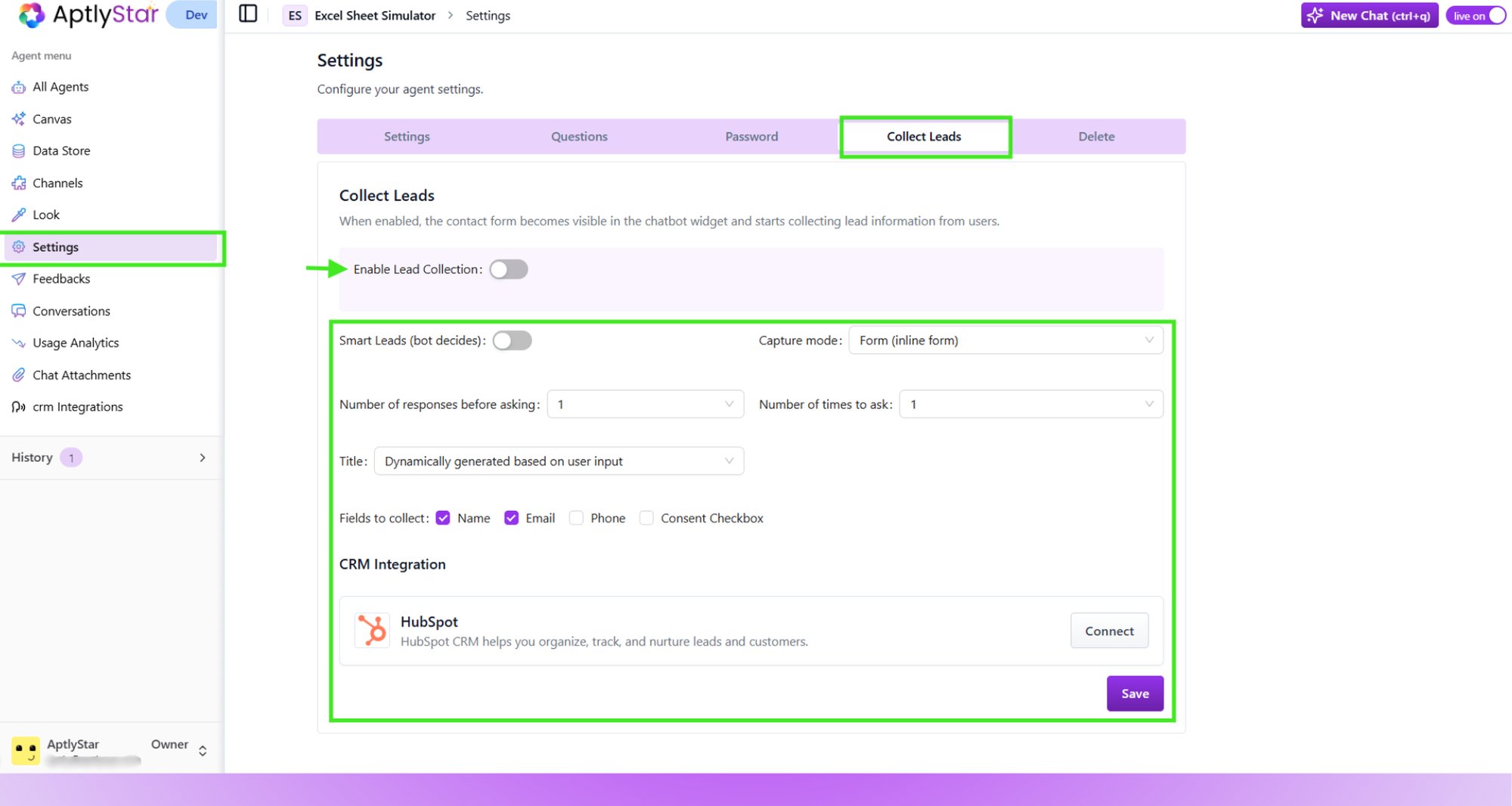 Lead Collection Lead Collection - AptlyStar.ai Documentation