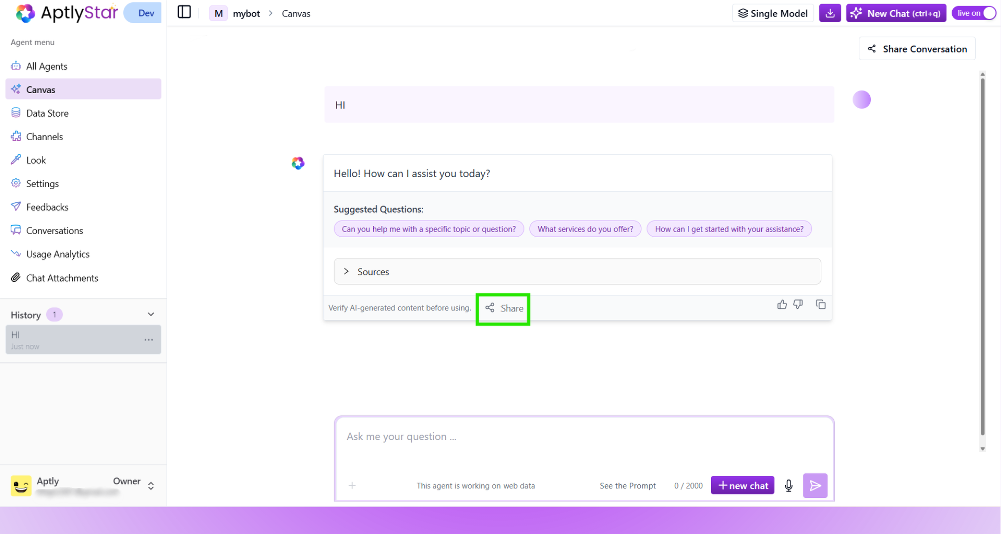 Share Individual Message