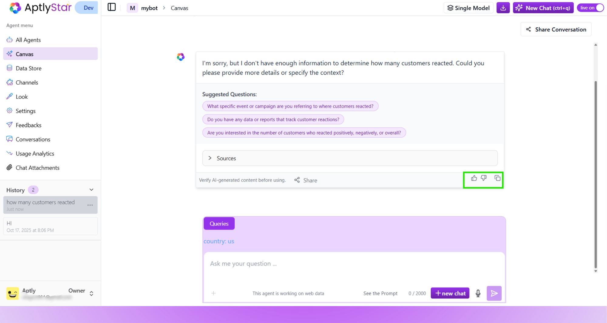 Thumbs up/down on canvas