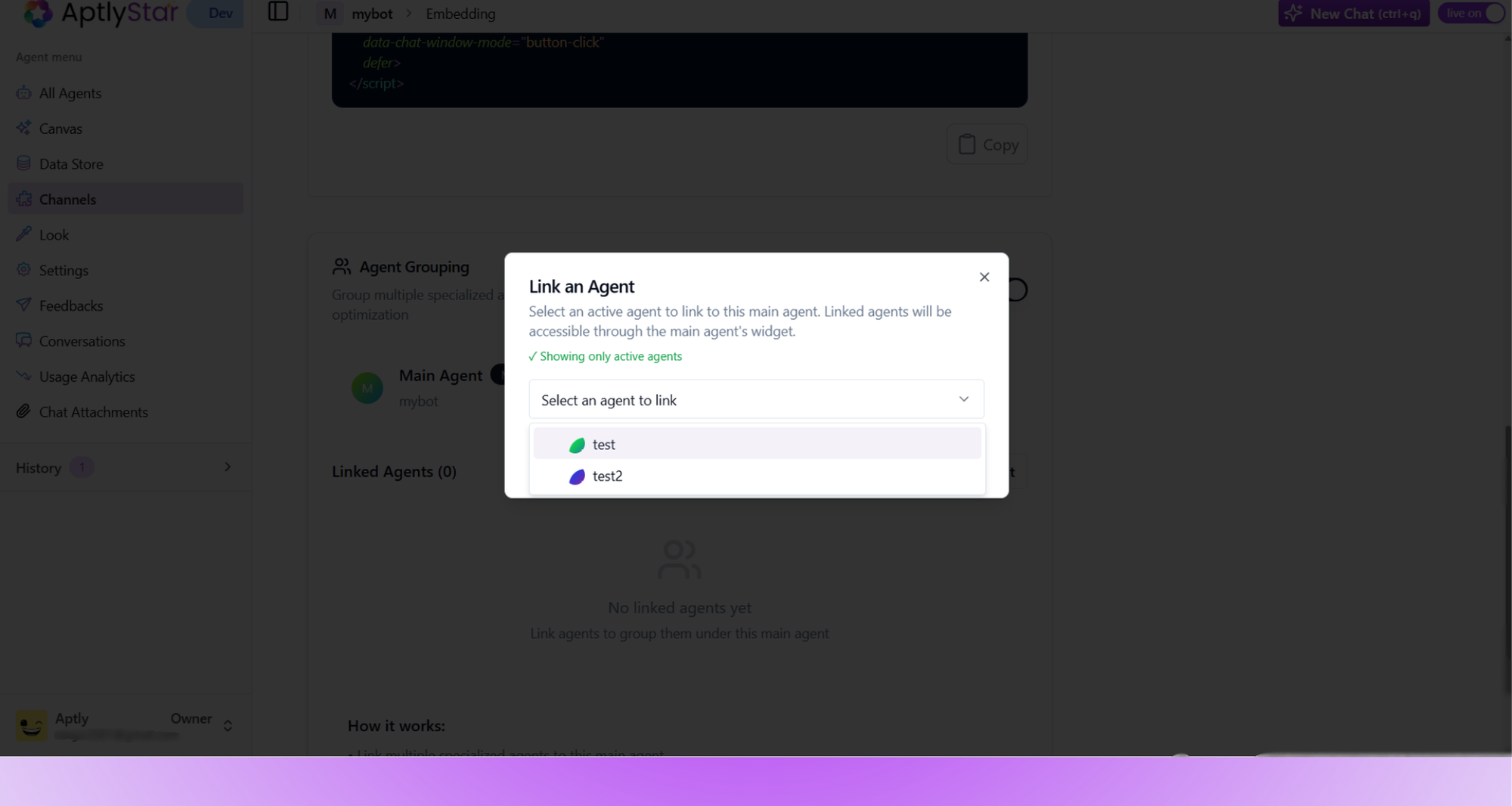 Link Agents: Assign specialized sub-agents to the main agent