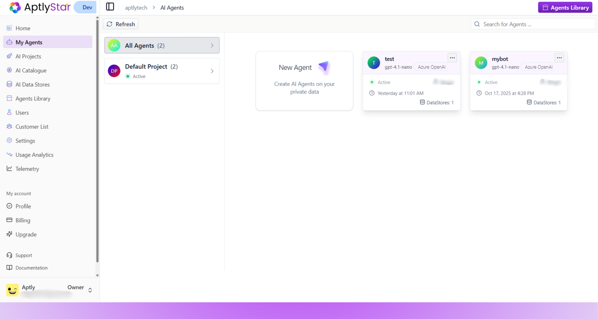 My Agents: All agents live and ready for grouping