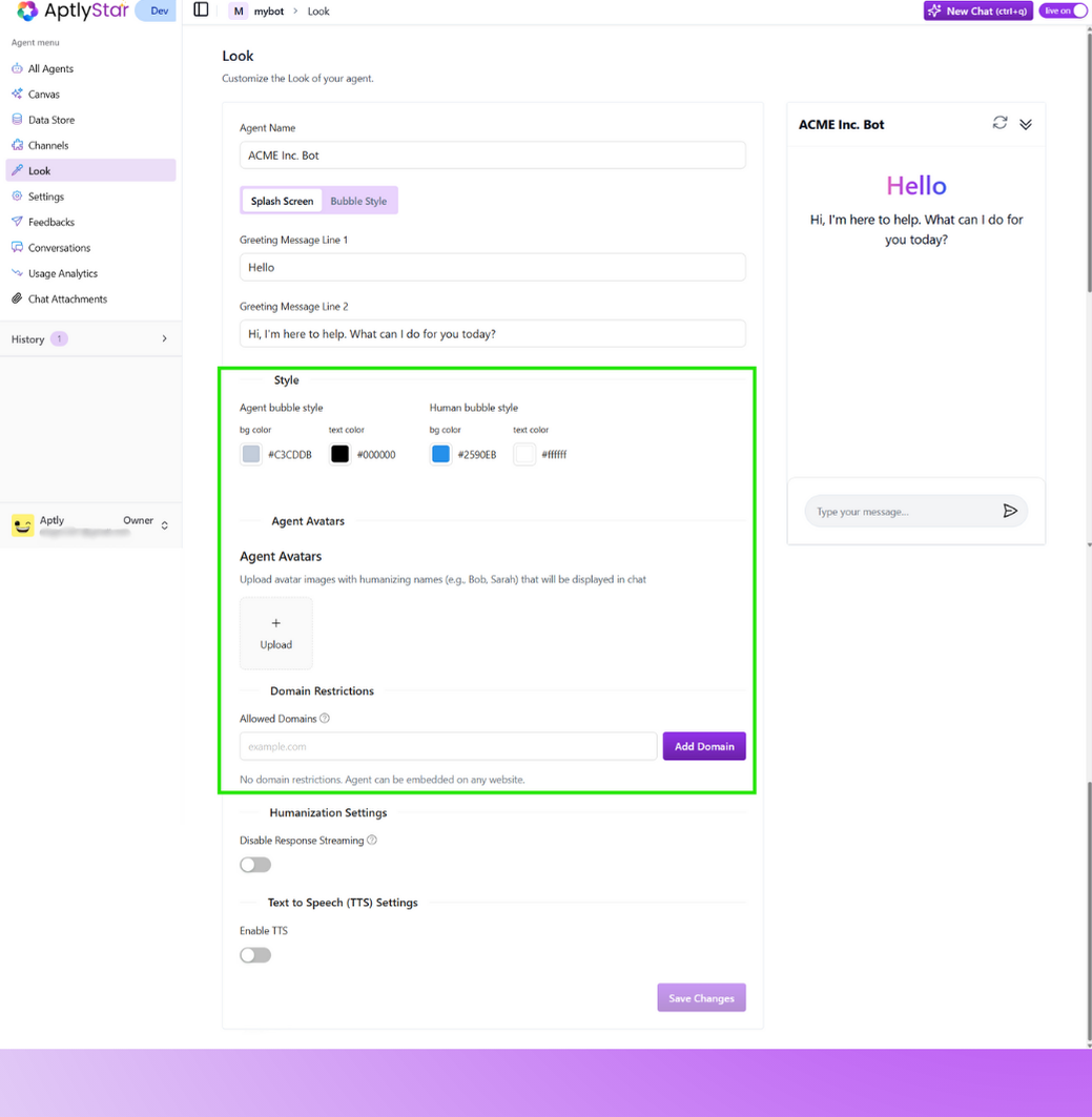 Greeting Applied in UI