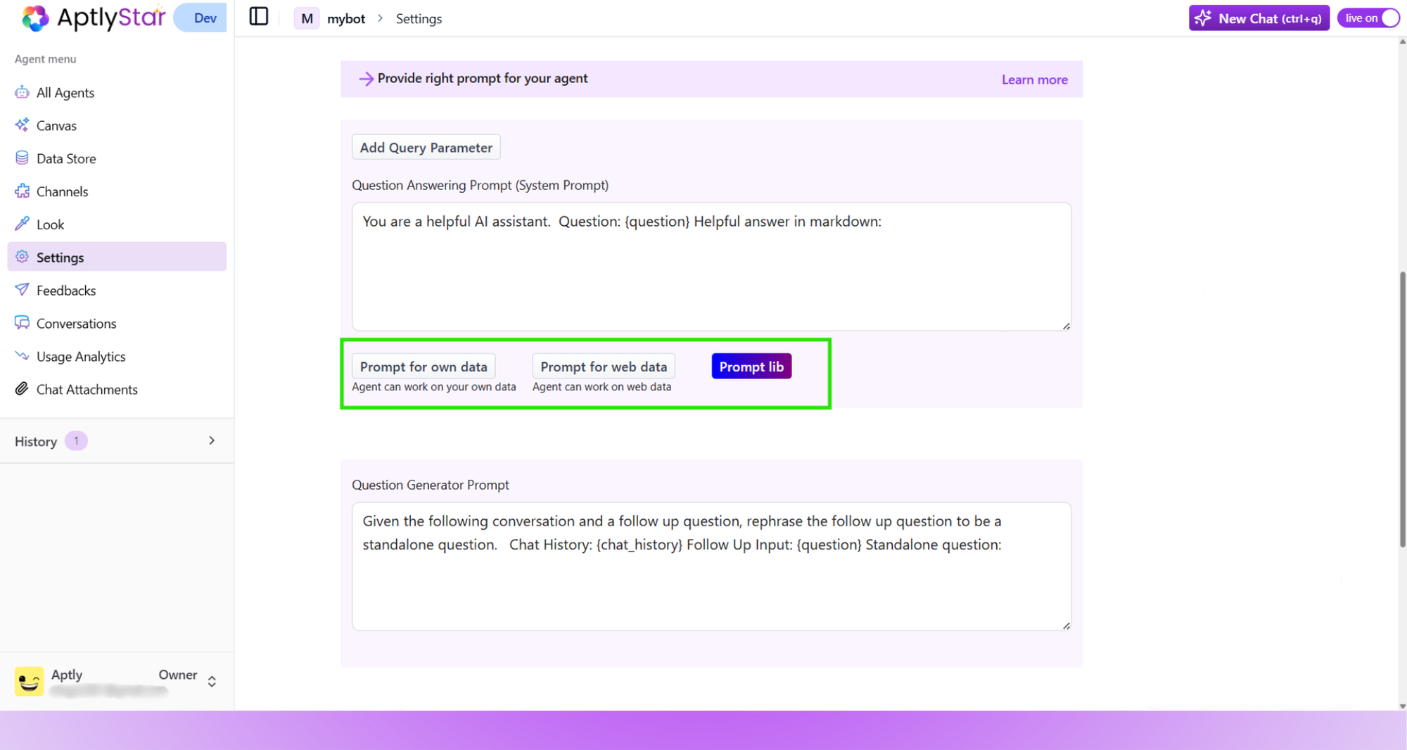 Prompt Configuration