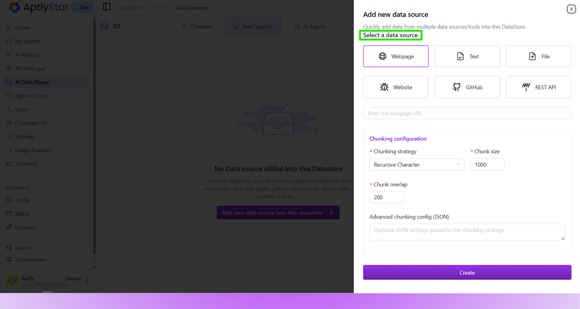 Data Source Input Modal