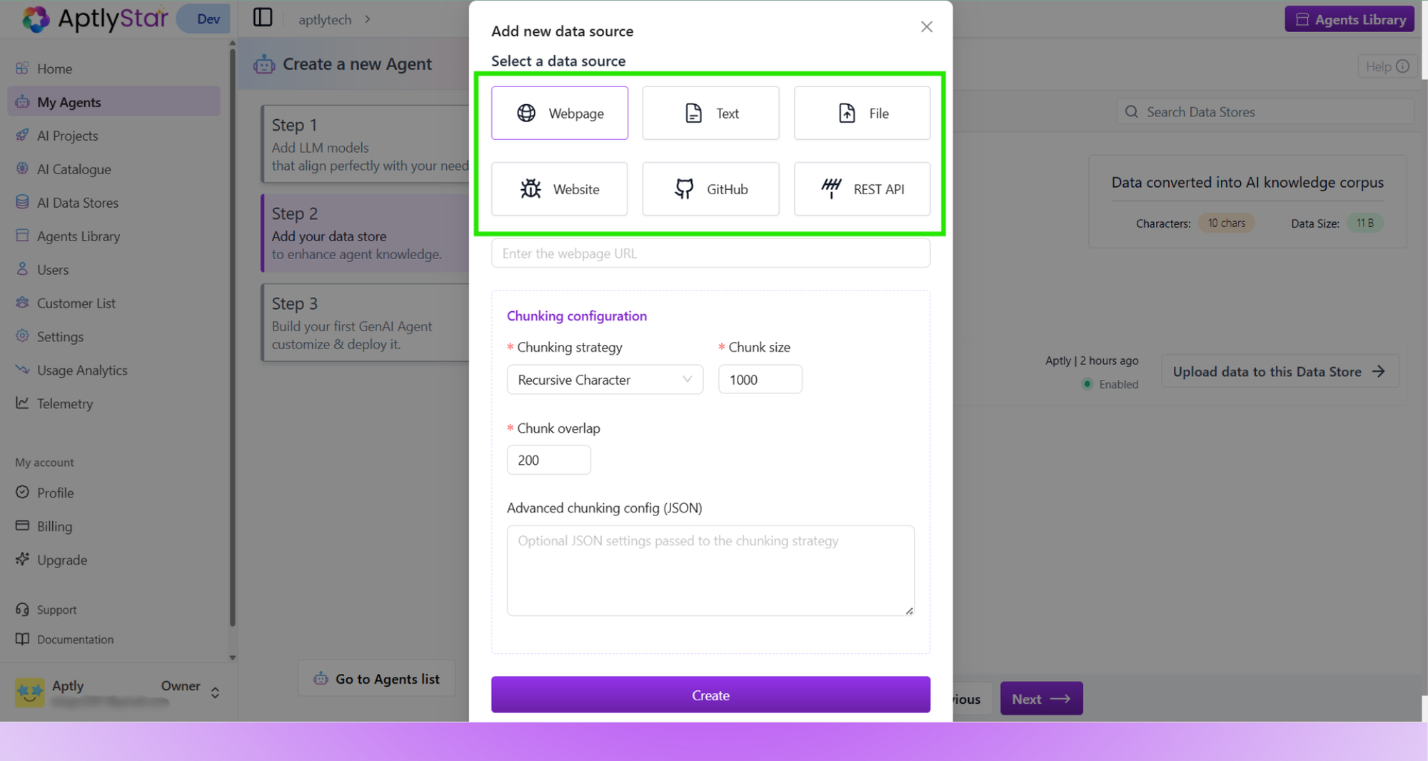 Select Data Source Type