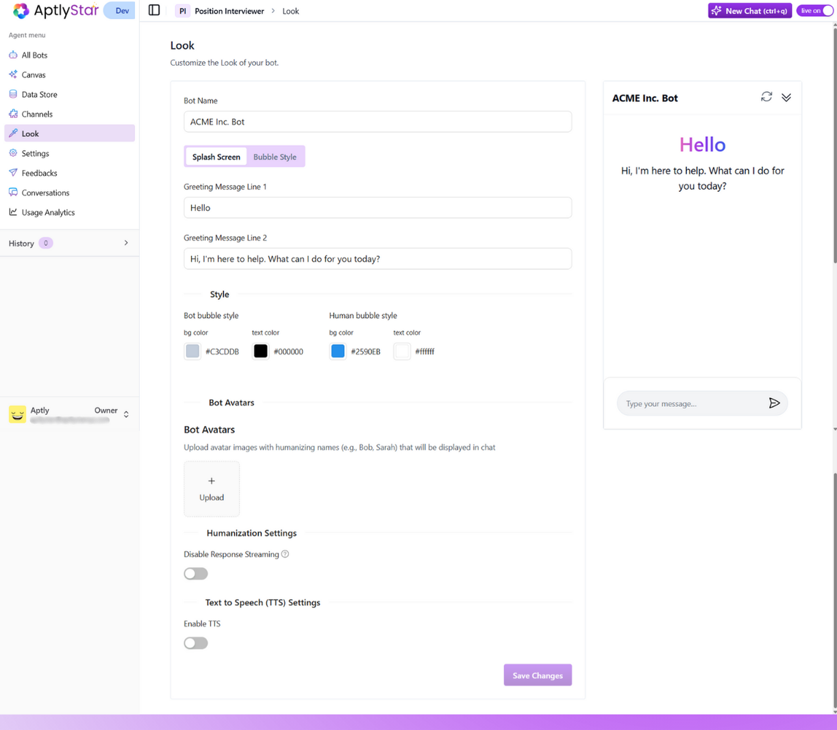 Look Overview Page
