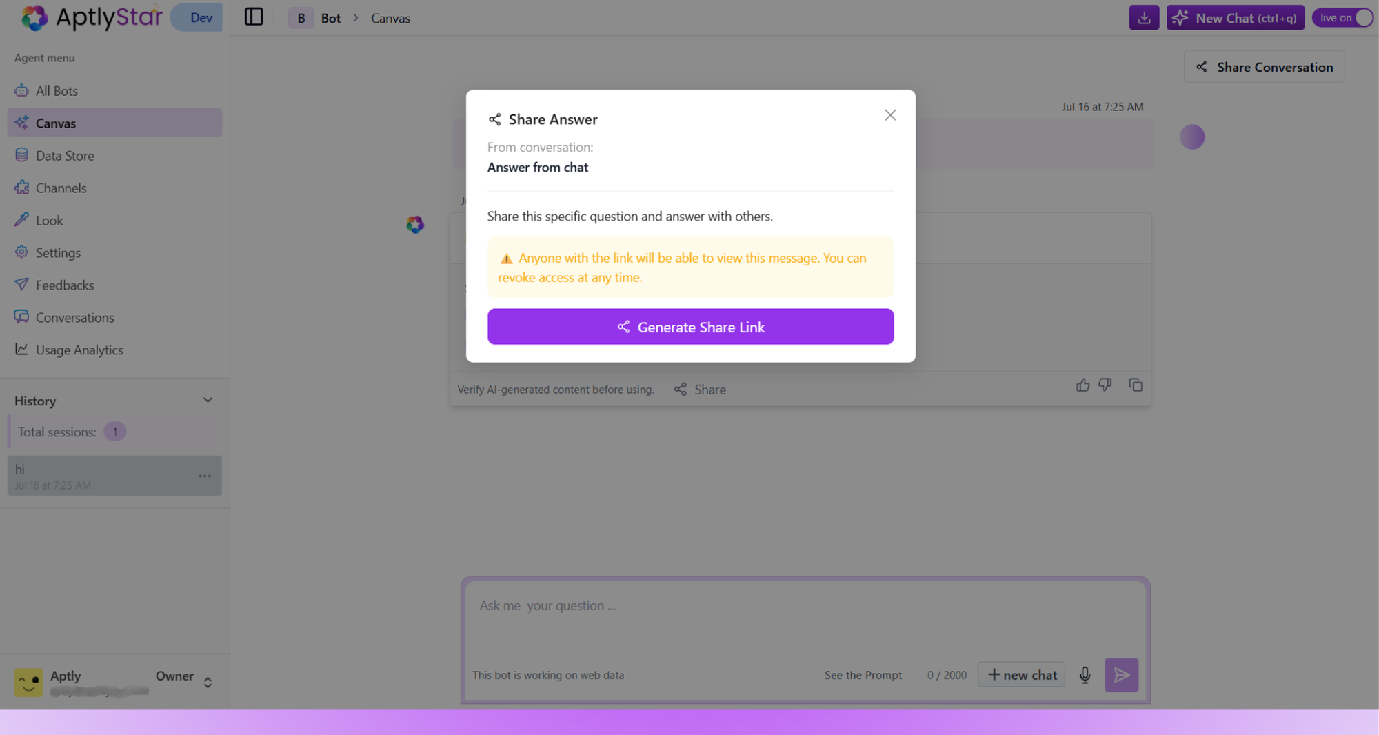 Share Individual Message