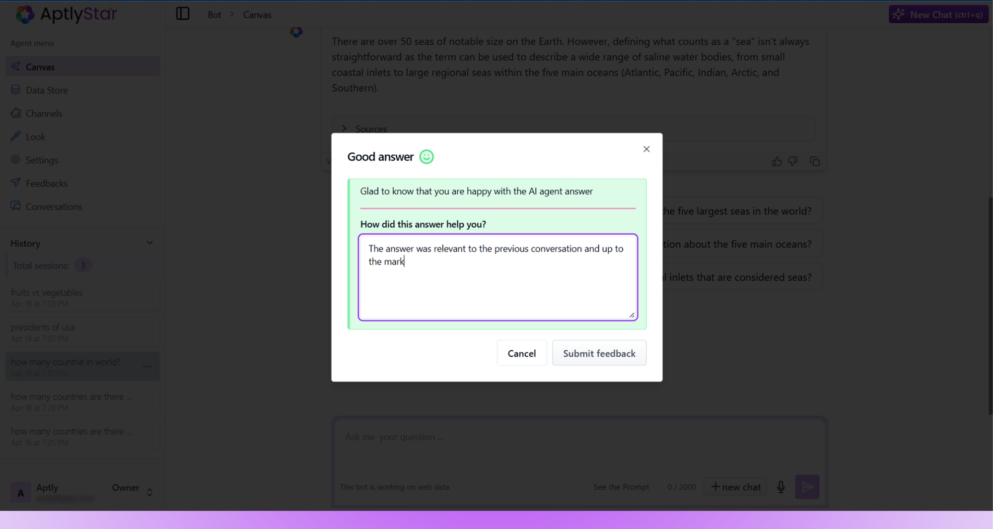 Comment box after feedback