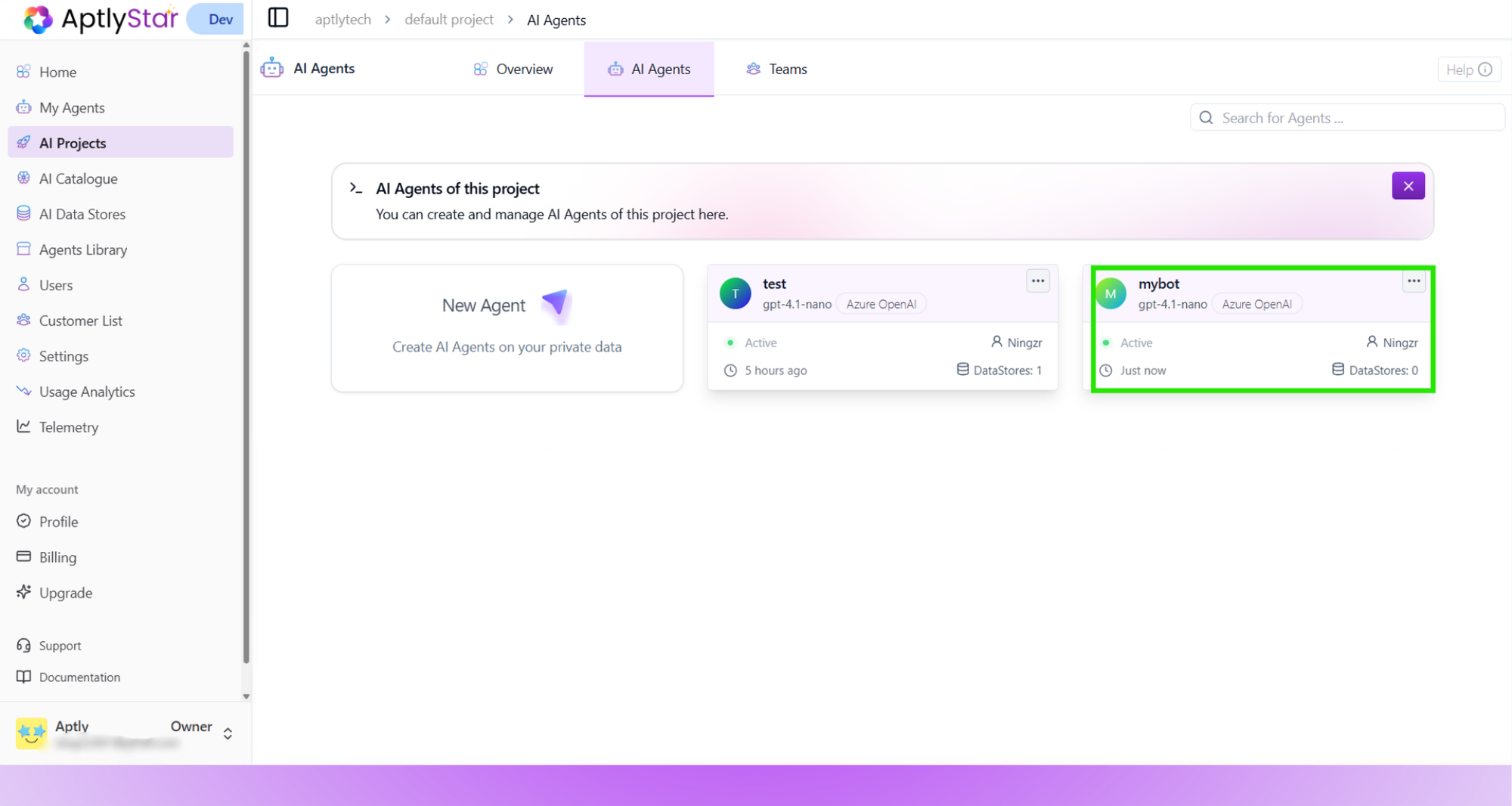 Agent Successfully Created