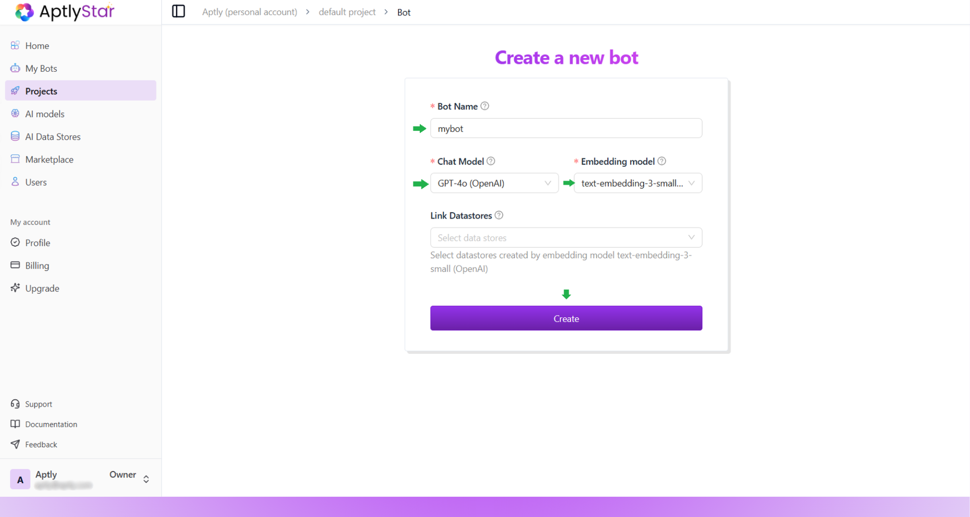 Agent Configuration Screen
