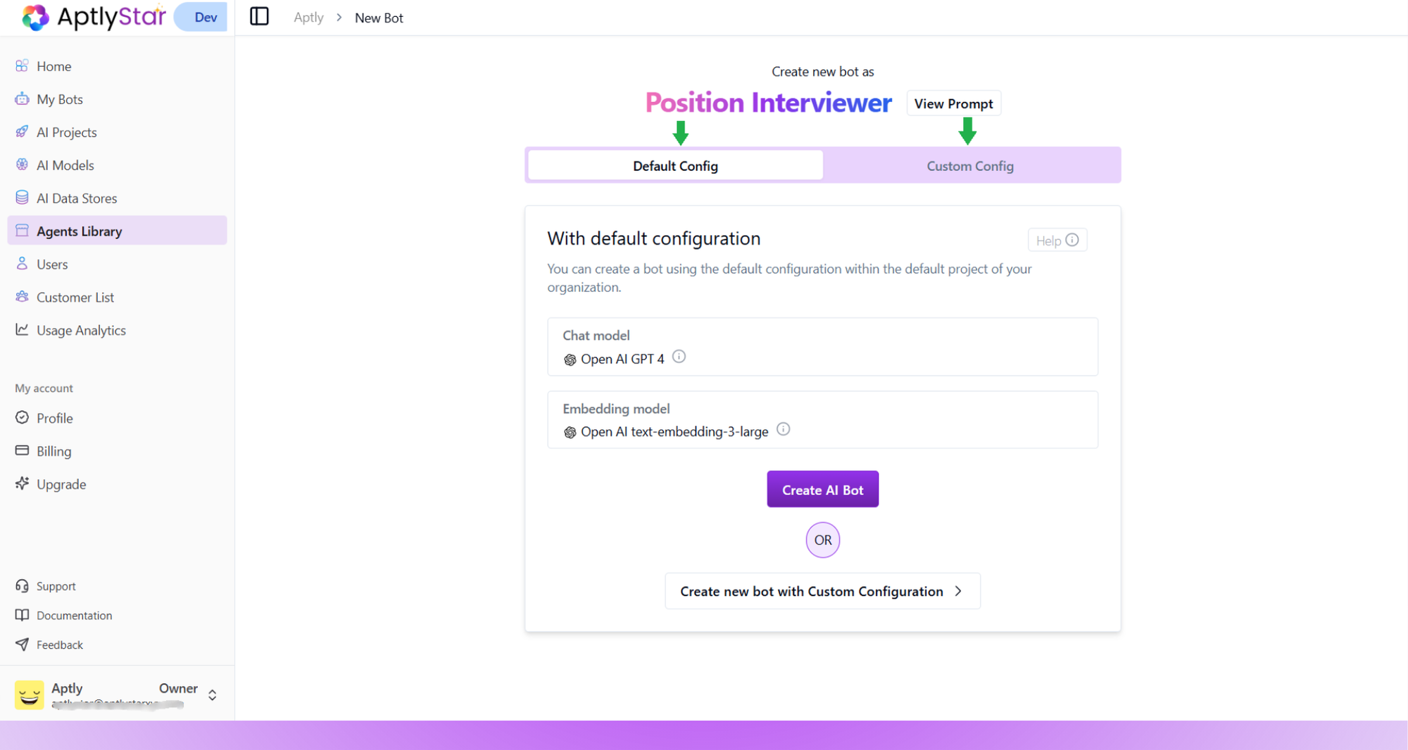 Choose Agent Config