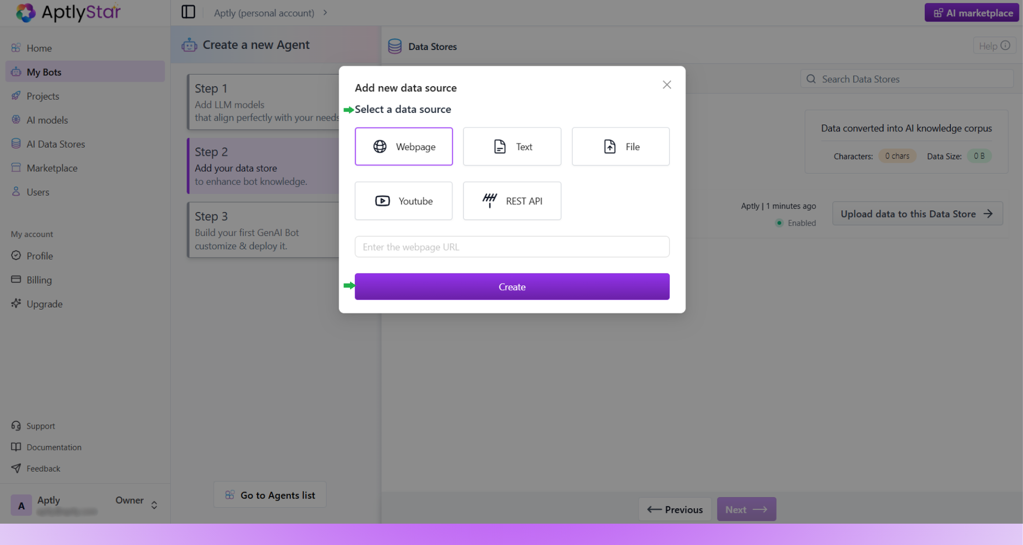 Select Data Source Type