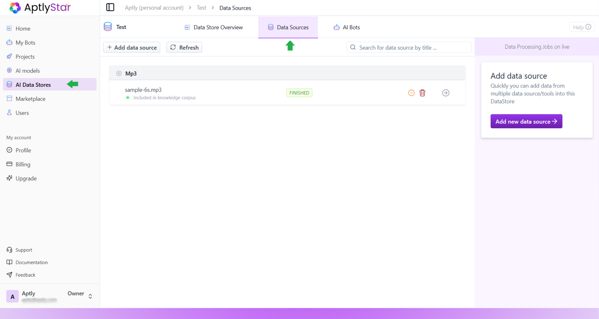 Data Sources Tab