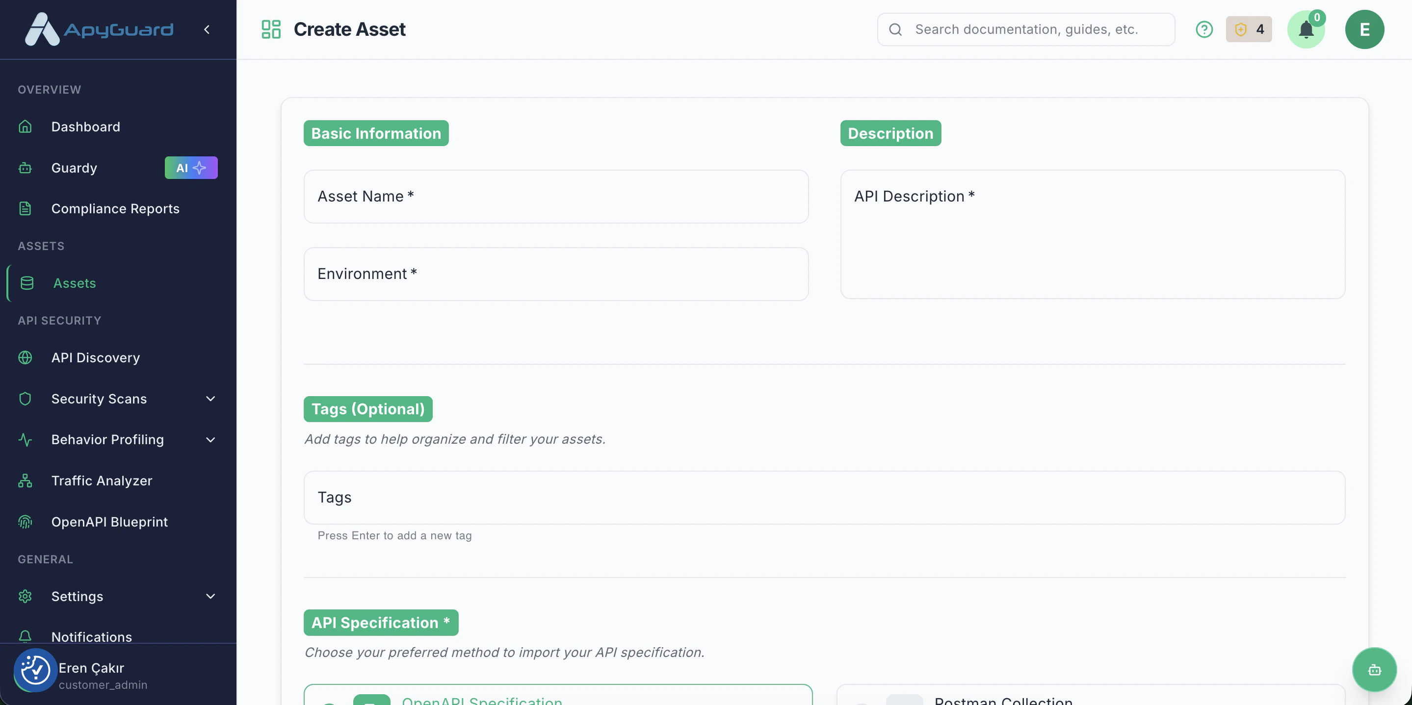 Create Asset Form