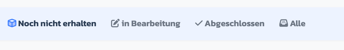Rücksendungen nach Bearbeitungsstatus filtern
