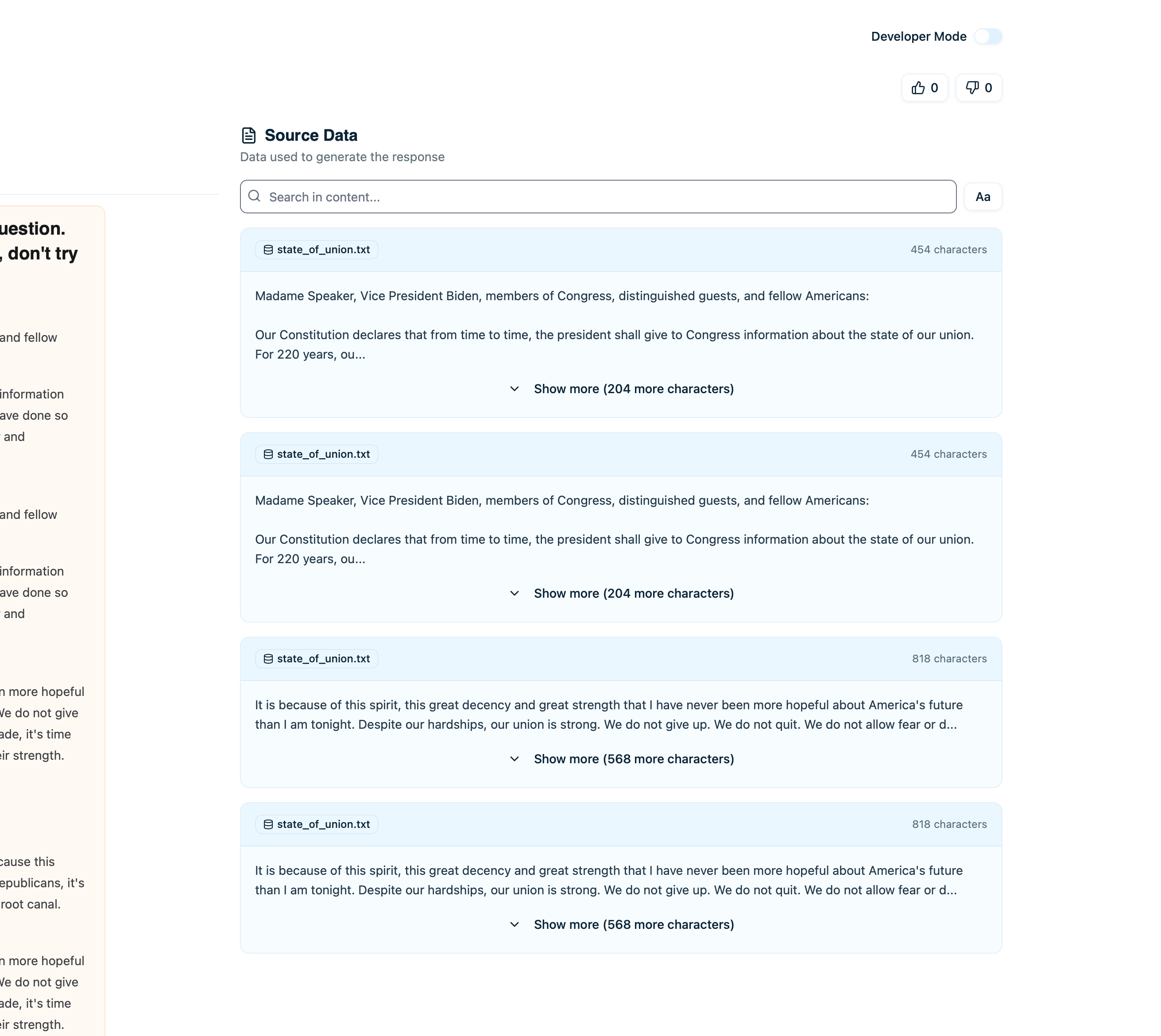 Organizational data that gets retrieved by your AI system.