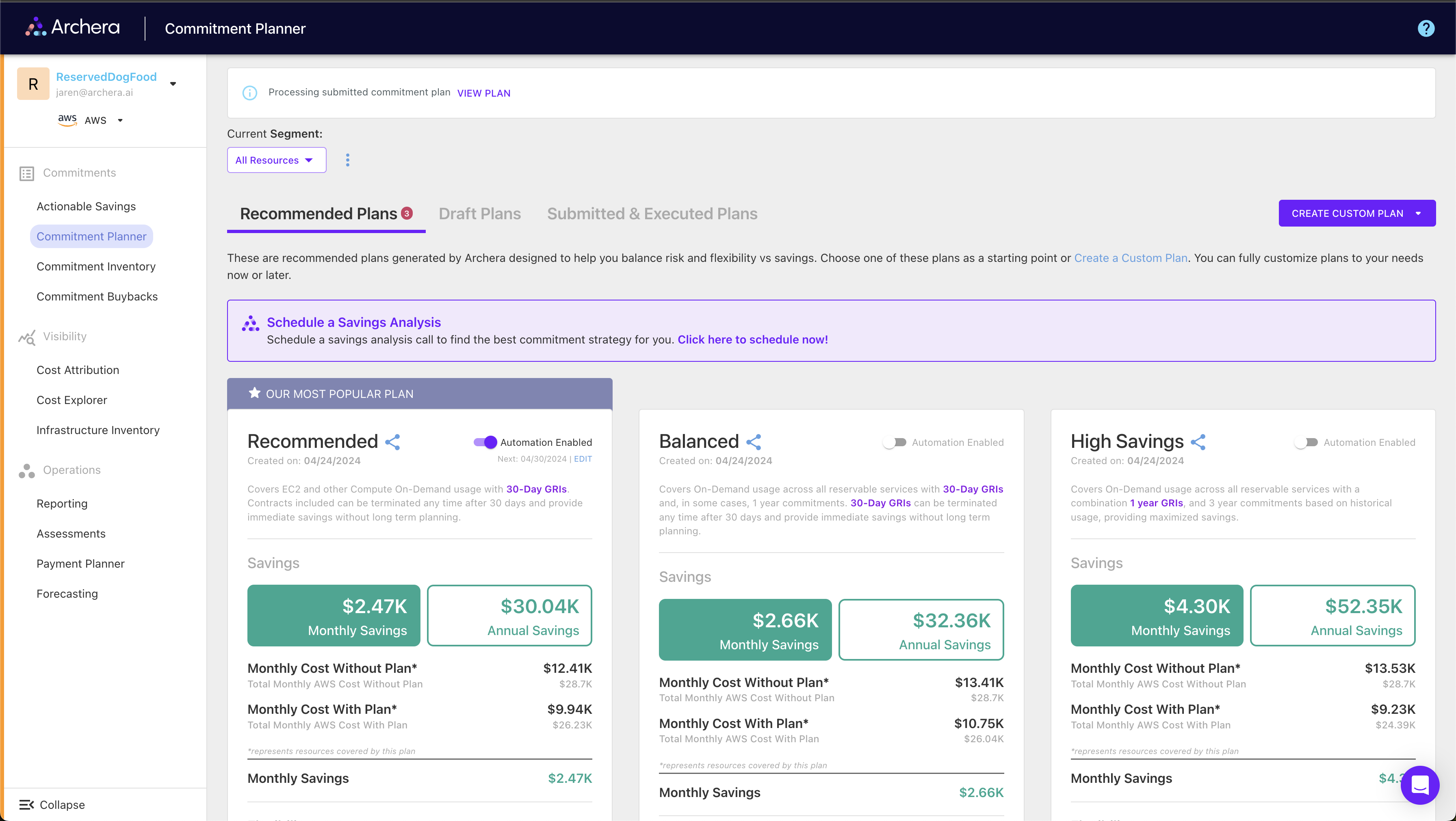 Default Commitment Plans