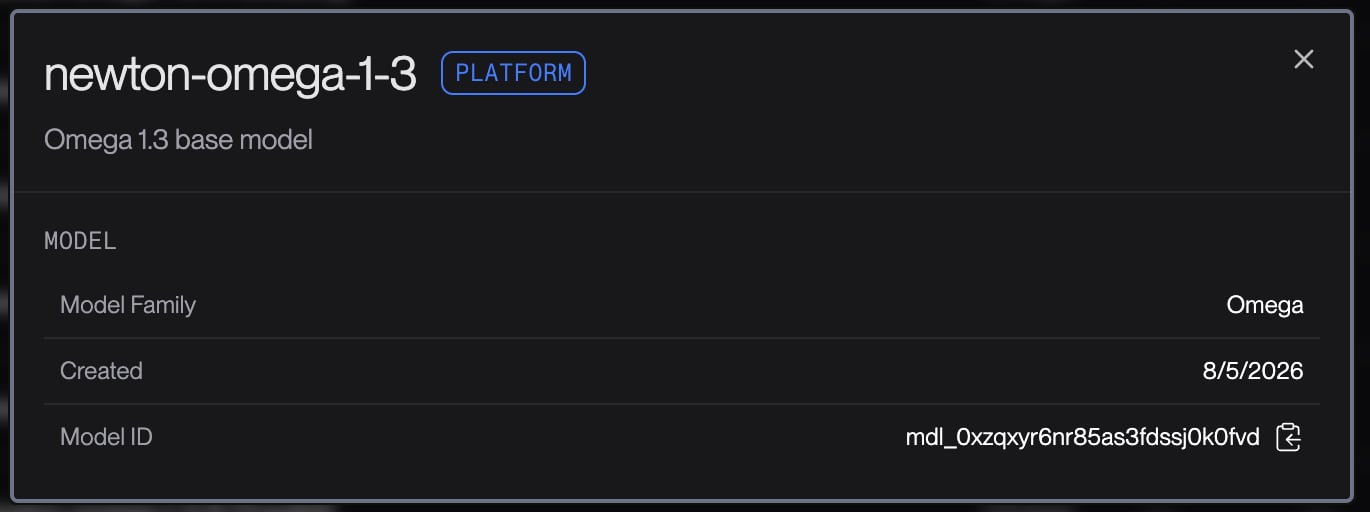 A platform model dialog