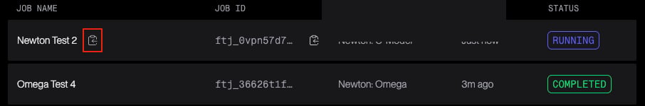 Copying a job name