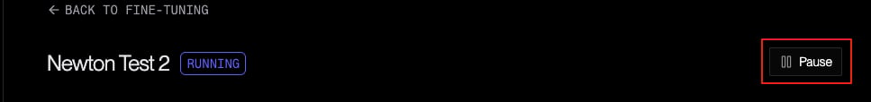 The pause button's location