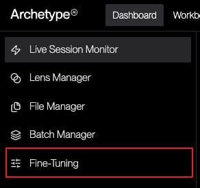 Dashboard menu