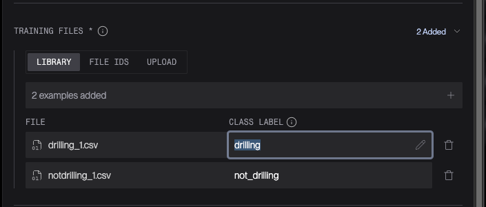 Specifying class labels using the Omega model