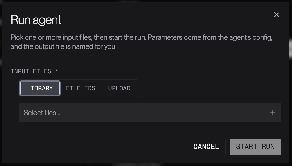 Running an agent