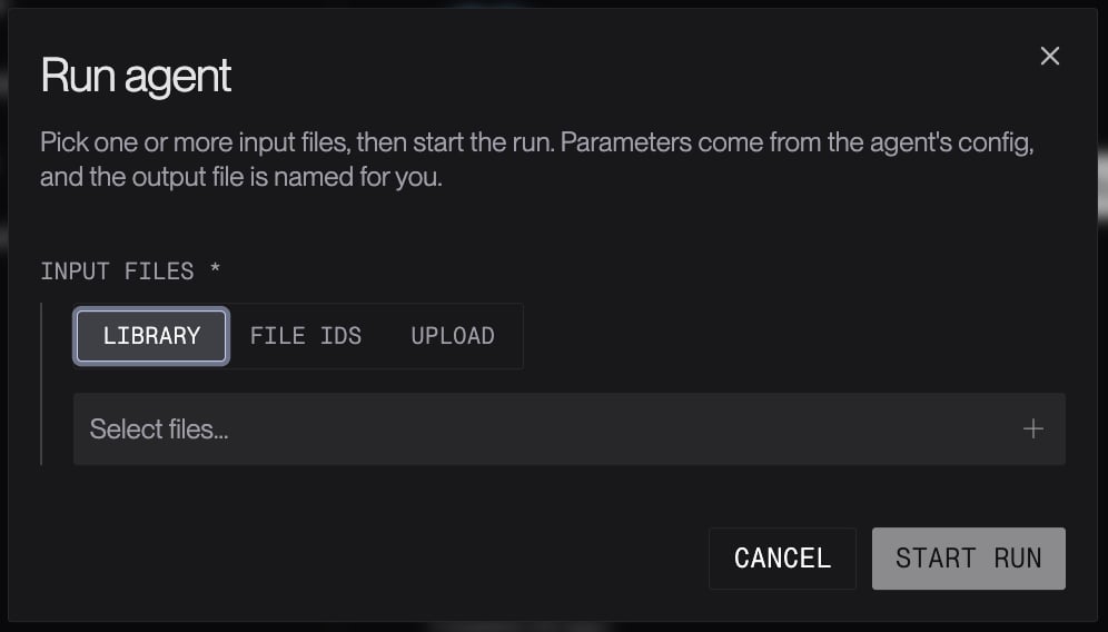 Running an agent