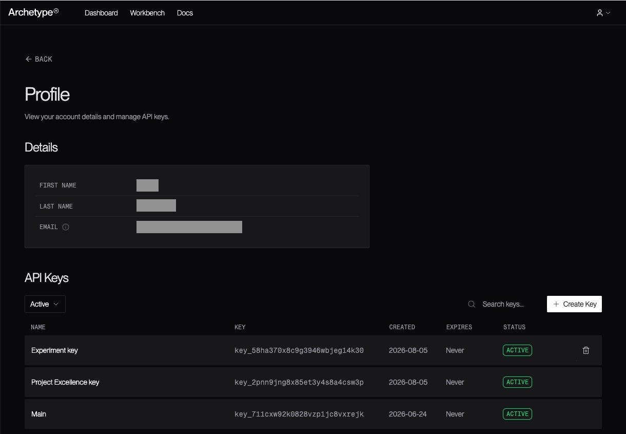The main user profile page