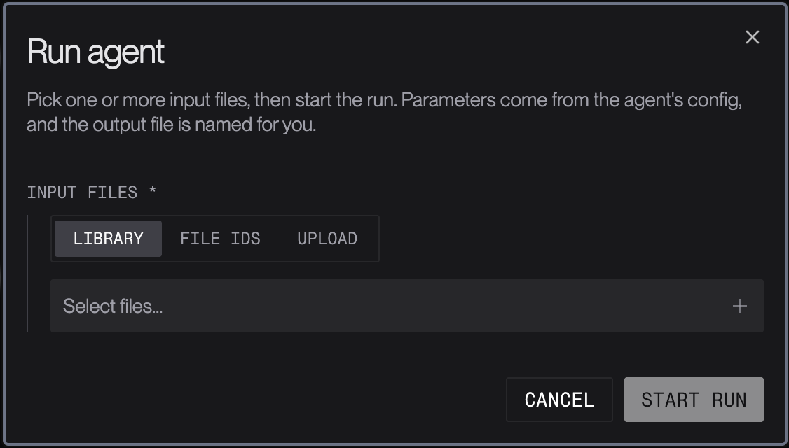 Running an agent