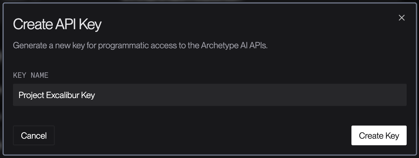 Create an API
key