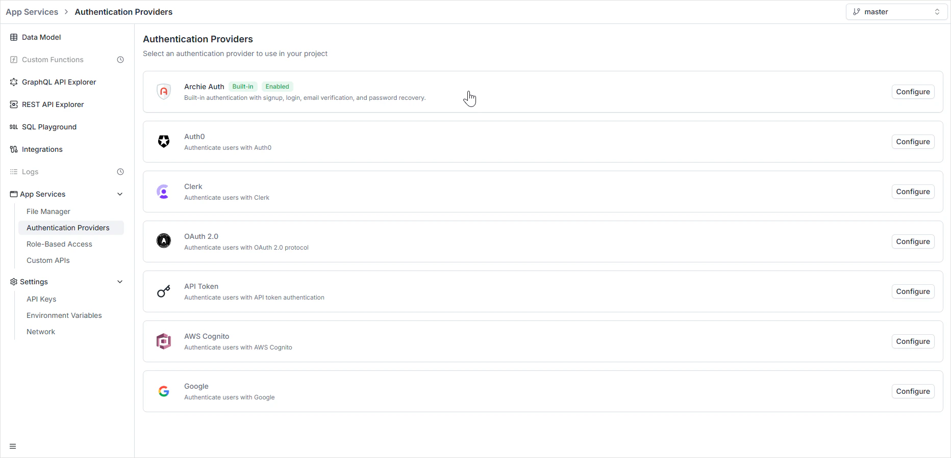 Authentication providers overview