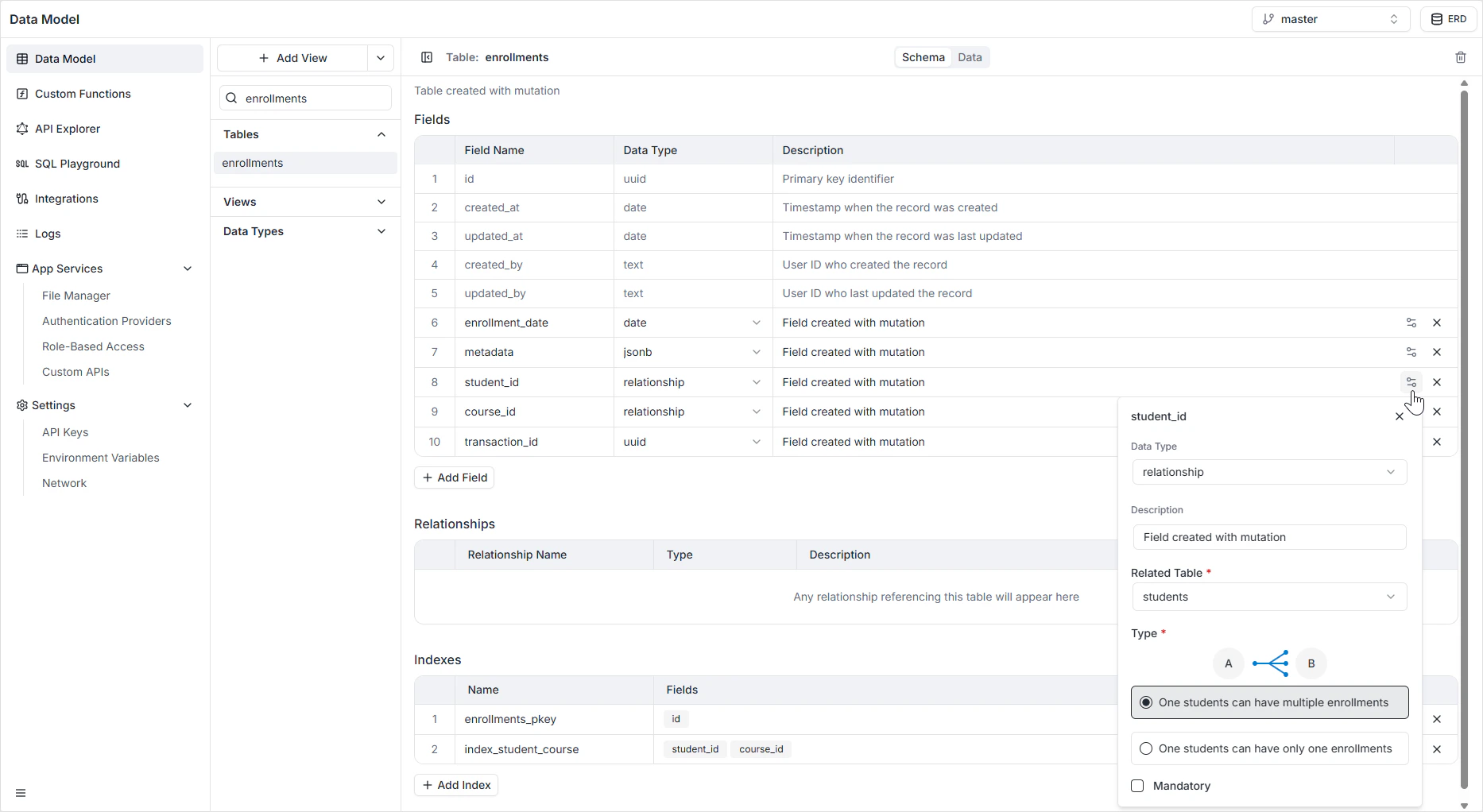 Relationship field type configuration