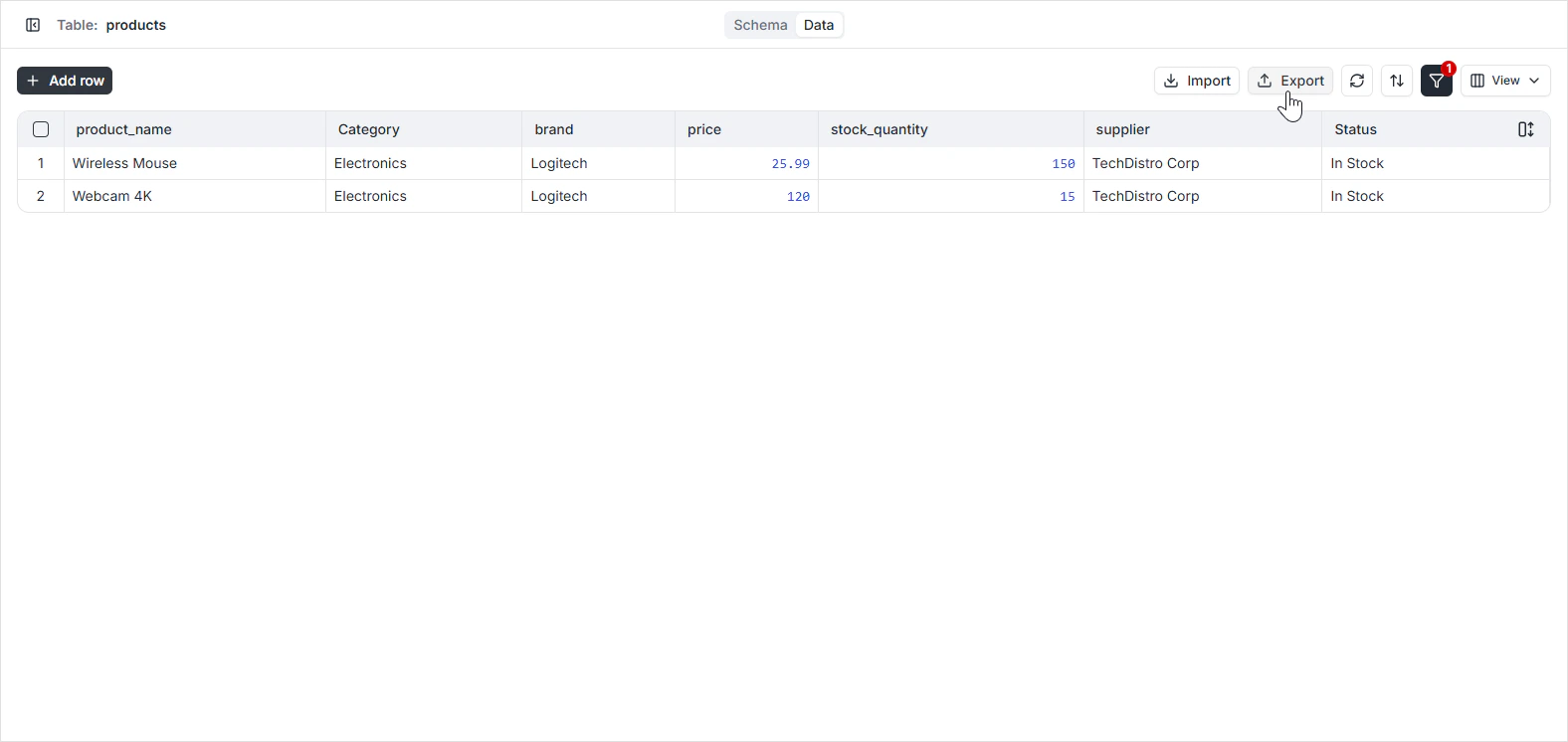 Filter records for export