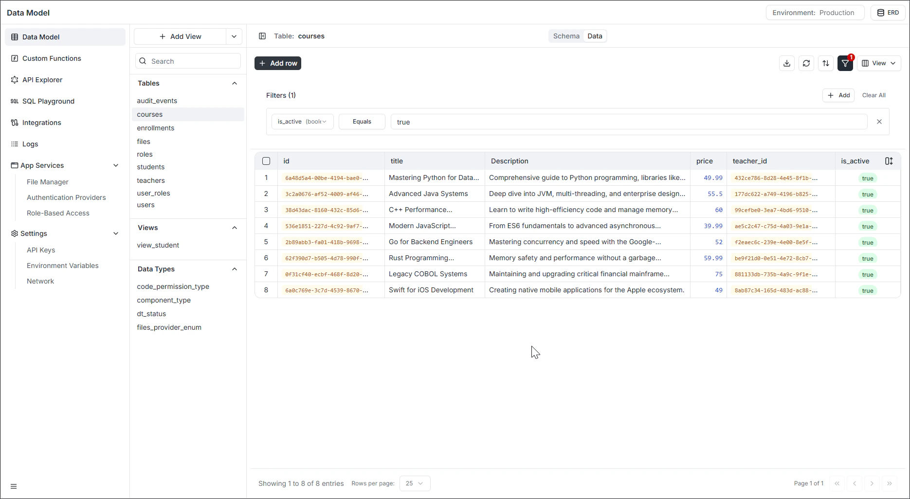 Filter records in Data Viewer