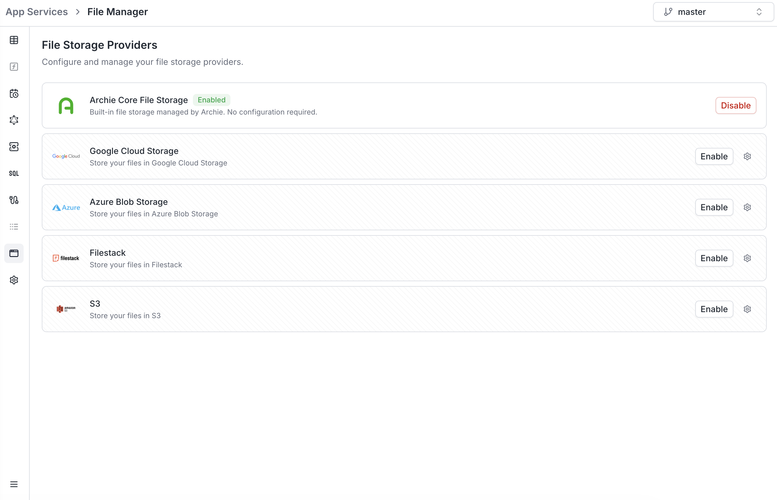 File Manager overview and storage options