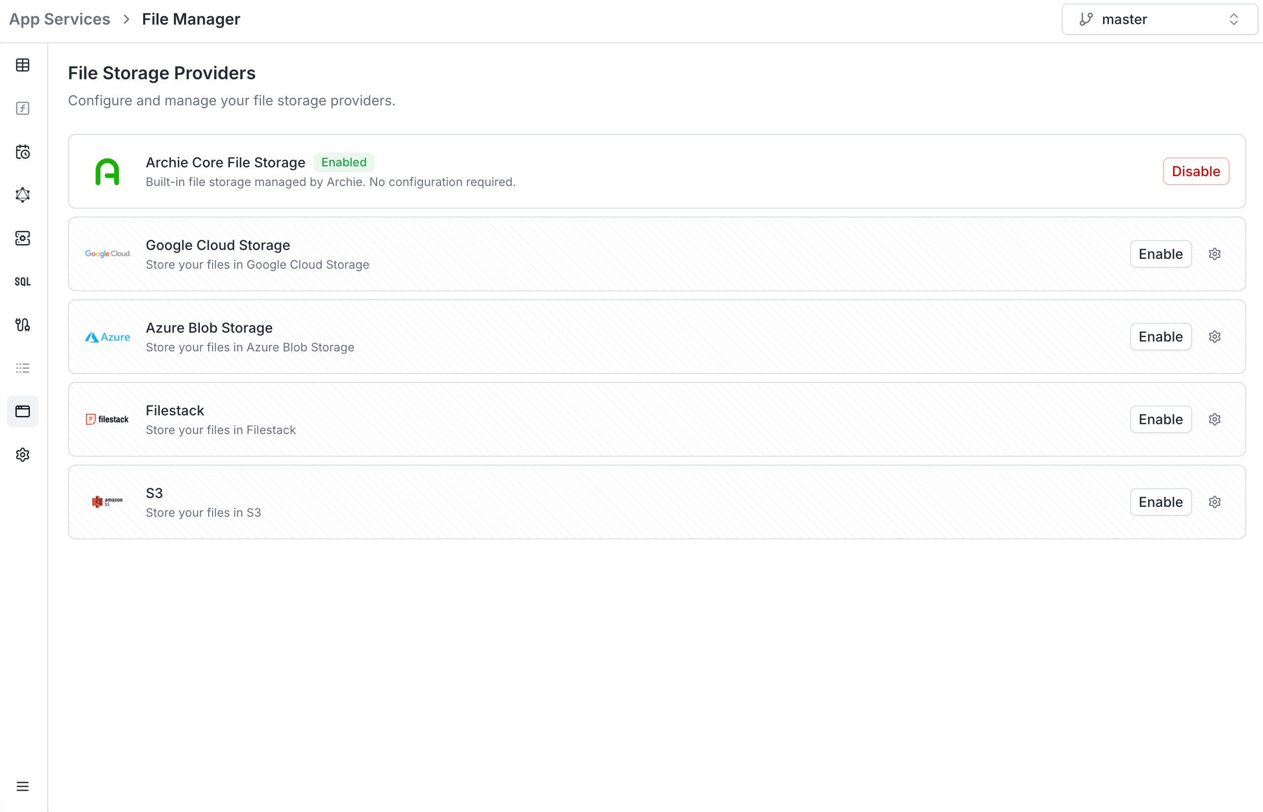 File Manager overview and storage options
