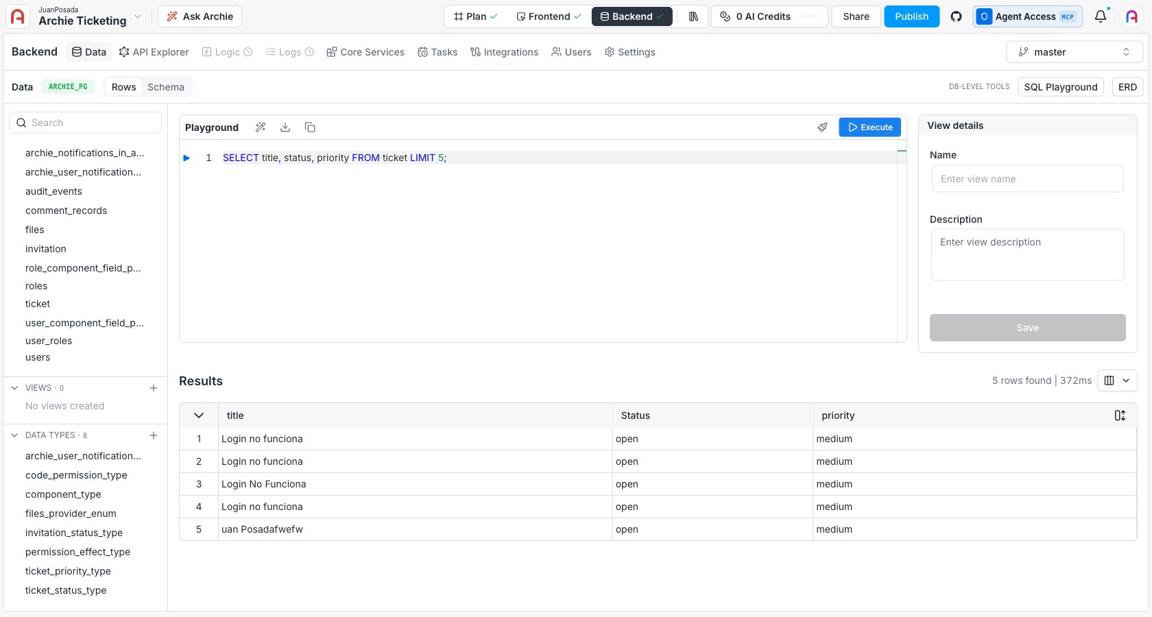 View result preview