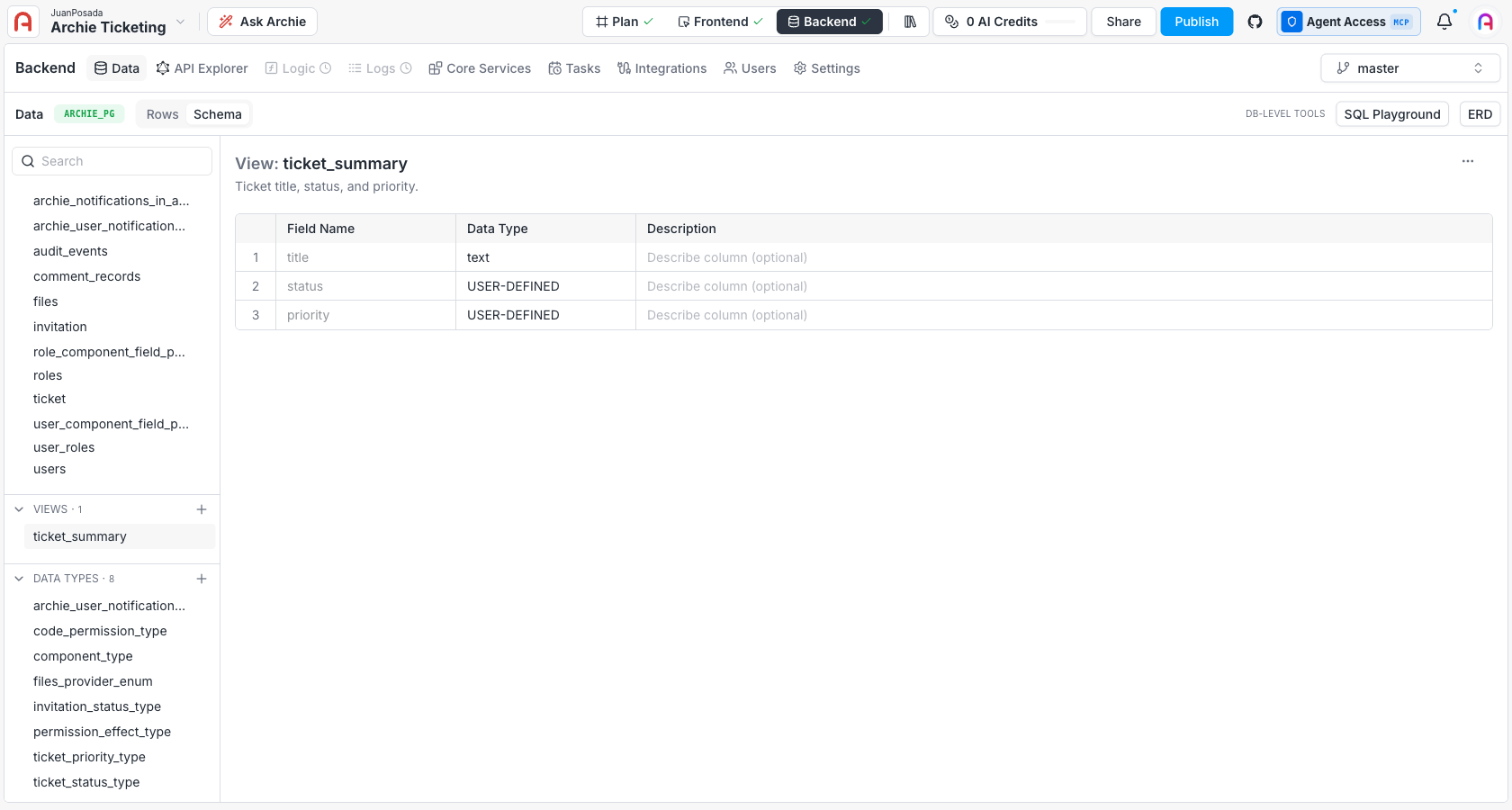 View schema definition